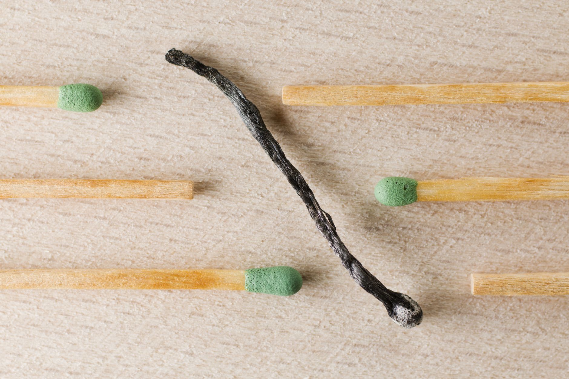 conceptual image of matches and burnout
